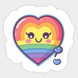 Pride Rainbow Kawaii Heart Sticker